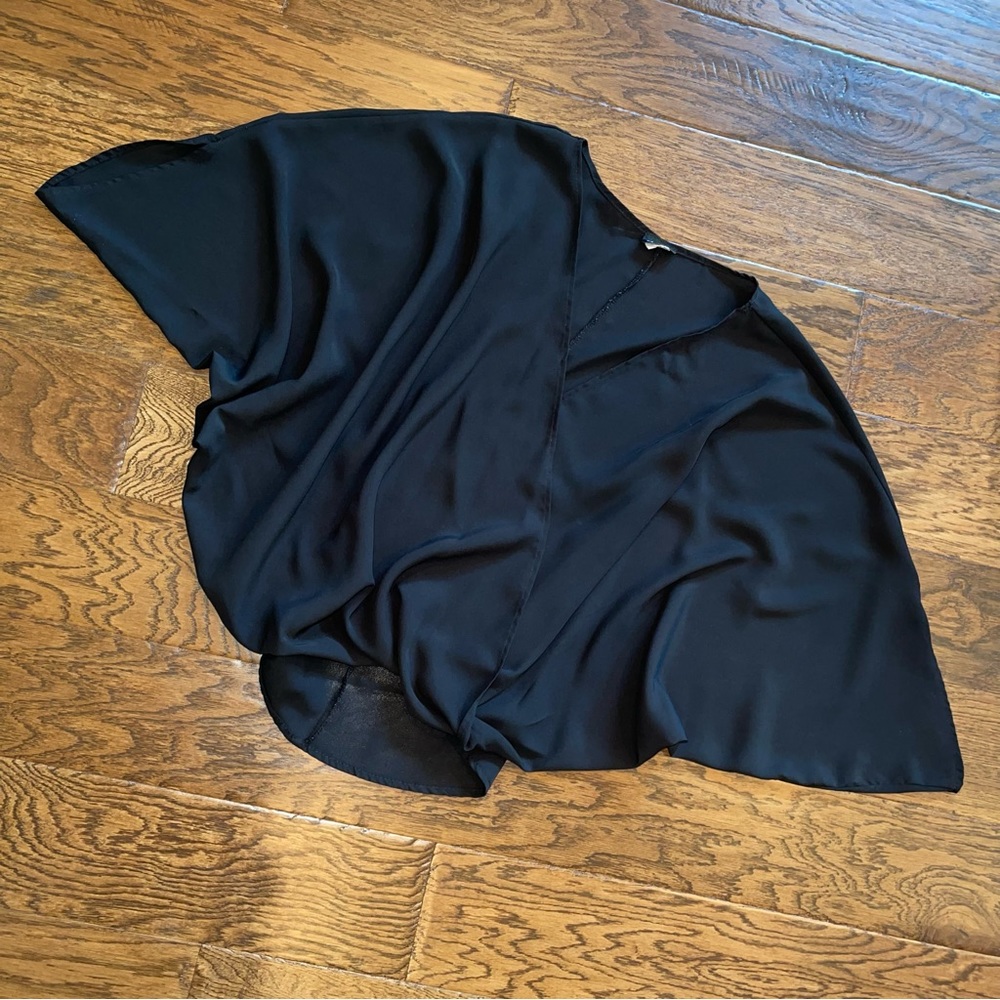 Black batwing wrap blouse